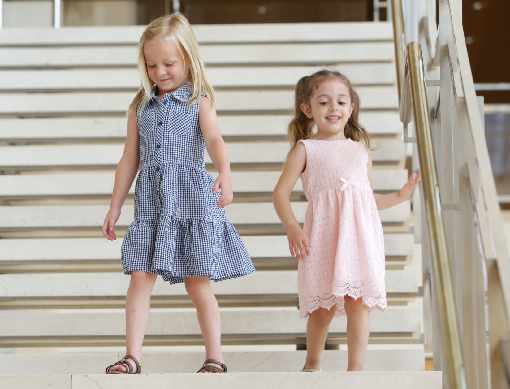 Rosie and Addie on Overture staircase